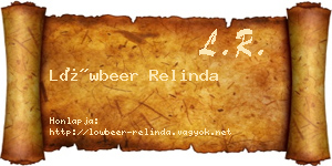 Löwbeer Relinda névjegykártya